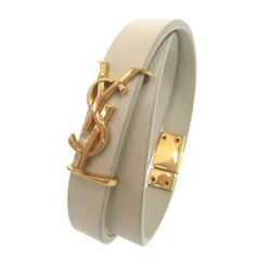 極美品✨BVLGARI レザー ブレスレット ダブル ゴールドバックル 刻印