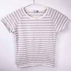 エーグル S/S ボーダー Tシャツ S ホワイト グレー 8602-33214 レディース AIGLE トップス