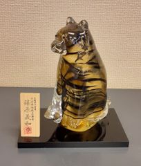値下げ ビードロ びいどろ ガラス工芸 干支 戌(犬) 置物 縁起物 気泡入