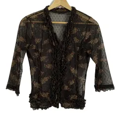 ヒロココシノ ジャガード総柄デザインボレロカーディガン サイズ38*GD351 ヒロココシノ ジャガード総柄デザインボレロカーディガン サイズ