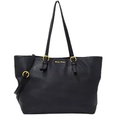 ミュウミュウ MIUMIU バッグ レディース ブランド トートバッグ ショルダーバッグ 2way レザー ブラック RR1905 黒 大容量 大きめ 通勤 通学 おしゃれ 【中古】