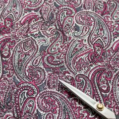 エレガンスペイズリー シルク55％ 毛45％ 生地 布 着分 幅108cm×200cm 2M パープル mt0004
