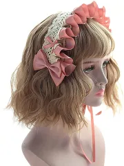 MORY TRADE morytrade カチューシャ ヘッドドレス フリル メイド コスプレ(ピンク)