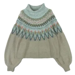 YANUK - YANUK ヤヌーク 57133955 Fair lsle Knit フェア アイル ハイネック ニット 中国製 ベージュ系 グレー系 PBG F【中古】 YANUK ヤヌーク 57133955 Fair lsle Knit フェア アイル