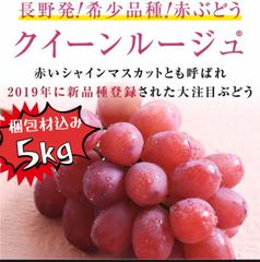 ラスト1点❣️長野県産 クイーンルージュ　ヤマト宅急便❣️房の販売❣️梱包材5kg 北海道沖縄の方は追加料金が必要です。