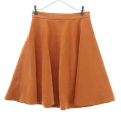 美品 INED イネド ミディ丈 フレアスカート 11 オレンジ レディース 古着
