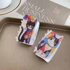 【ヘアクリップ】送料無料 バンスクリップ 猫 ワニクリップ ヘアアクセサリー 黒猫 髪飾り 猫柄 可愛い 女子  キャット 猫雑貨 千葉  八千代 猫グッズ 八千代 cats