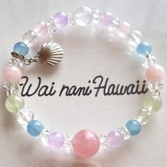 『 Hawaiian Lei  花物語  』ハワイアンパワーストーンブレスレット