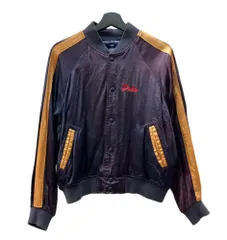ラルフローレン RalphLauren SPORT 90s Souvenir Jacket スカジャン 横須賀ジャンパー チェーンステッチ USA製 POLO サテン 紺 ジャケット ロゴ ネイビー Sサイズ 104MT-1477
