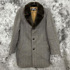 Supreme/シュプリーム【15AW】Fur Collar Tweed Coat/ファーカラーツイードコート/M