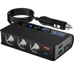 INTENAVI USB PD対応 Type-C 3 シガーソケット 180W 電圧表示 12-24V 対応