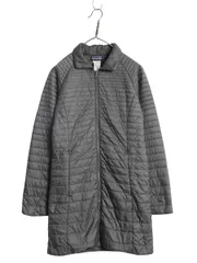 【お得なクーポン配布中!】 パタゴニア 中綿 キルティング ナイロン ロング コート レディース M 13年製 アウトドア ライナー ジャケット フルジップ ジャンパー 濃灰