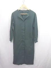 ◇ ⊇ BEAMS LIGHTS ビームス ライツ 長袖 ノーカラーコート サイズ38 ダークグリーン レディース E  【1506230017287】