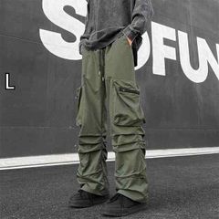 00s 3way ギミック フレアパンツ フリンジ 解れ加工 ドローコード 