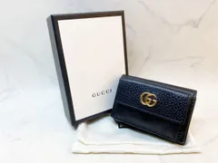 MER732 GUCCI（グッチ） 財布 三つ折財布 レディース  メンズ ミニ財布 ミニウォレット スマートウォレット GGマーモント ブラック 523277　外箱・保存袋付き
