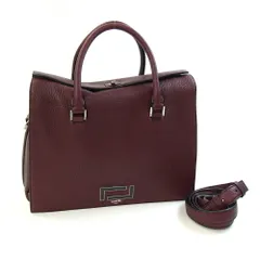  ランセル 2WAYハンドバッグ ボルドー レザー 中古
