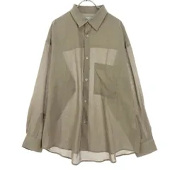 美品 nano universe ナノユニバース 長袖 シャツ M ブラウン メンズ 古着