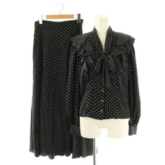 デイシー deicy ミックスドットフリルブラウス フレアスカート セットアップ 上下 F 1 黒 ブラック /AT ■OS