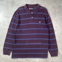 CHAPS Ralph Lauren チャップス ラルフローレン ボーダー 長袖ポロシャツ メンズXL 