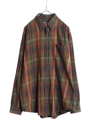 【お得なクーポン配布中!】 ブルックスブラザーズ チェック 長袖 ボタンダウン シャツ メンズ XL / 古着 Brooks Brothers フランネル マルチカラー コットン ウール BD