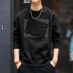 [L ]秋冬 コーデ メンズ  服 シンプル ファッション オシャレ 大人 かっこいい 大きいサイズ ストリート 紳士服  ハイエンド アメリカン レトロ レター スタンプ 長袖 スウェットシャツ トップス 