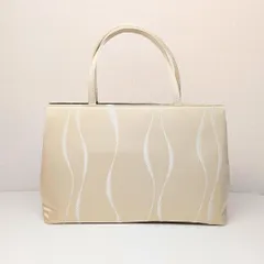 和装バッグ ジャガード織 トートバッグ A4サイズ 尾州織物 クリーム No.6