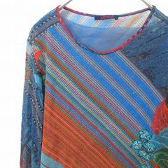 ケンゾー KENZO JEANS インナー付き シースルー カットソー ラメ 花柄 a911103ss