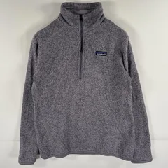 古着 パタゴニア patagonia ベターセーター フリース ワンポイントロゴ ハーフジップ S  グレー レディース