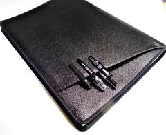A4サイズ【Cover pocke付きノートカバー】２冊用■合皮サニー■ブラック■