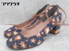 ◇ JELLY BEANS ジェリービーンズ ストラップ パンプス 23cm ネイビー オレンジ ホワイト レディース 【中古】 【1002800911257】