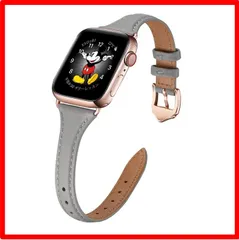 【送料無料 】グレー バンド/ローズゴールド バックル_38mm 40mm 41mm コンパチブル apple watch バンド コンパチブル アップルウォッ