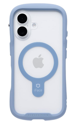 iFace MagSafe 対応 Reflection iPhone 16 ケース MagSynq クリア 強化ガラス(ペールブルー)【アイフェイス アイフォン16 用 スマホケース iphone16 カバー マグセーフ 耐衝撃 透明 ストラップホール】