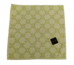 未使用 セリーヌ ハンカチタオル　ミニタオル　ハンドタオル　グリーン ライトグリーン　マダカム CELINE　コットン　100％　綿　レディース