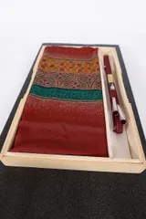 帯締め帯揚げセット　新品未使用品　赤　グリーン　紫　茶　臈纈染　たたき　B18