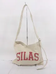 ◇ SILAS サイラス ロゴ プリント フラット ショルダー バッグ アイボリー レッド レディース メンズ P  【1307150015144】のサムネイル