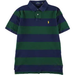 古着 ラルフローレン Ralph Lauren POLO RALPH LAUREN CUSTOM FIT 半袖 ボーダー ポロシャツ メンズL相当/eaa562275
