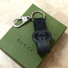GUCCI グッチ キーリング キーホルダー GG レザー ブラック系