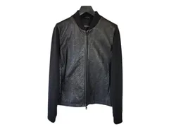 【美品 】エンポリオアルマーニ　レザージャケット ライダース 本革　ニット　黒 美品 】エンポリオアルマーニ レザージャケット ライダース 本革