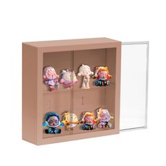 【人気商品】化粧品 アクセサリー キッチン収納 多機能収納 展示ボックス 人形ケース ディスプレイケース アクリルケース 収納（ブラウン） 透明 卓上ショーケース 壁掛け 扉付き 防塵 収納ボックス プラスチック 8cm）x1 x x 24.5 2段（24.5