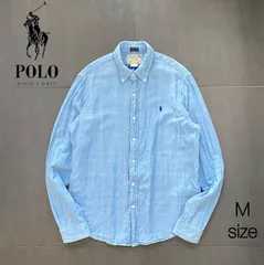 POLO ポロラルフローレン　ボタンダウン　ヴィンテージシャツ　ブルー　M