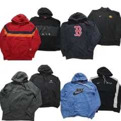 古着卸 まとめ売り ナイキ NIKE スウェット 8枚セット (メンズ Ｍ /Ｌ ) フルジップ ハーフジップ レッドソックス MLB 中古 古着 NB6998