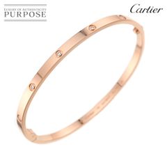 カルティエ Cartier ラブ ブレス スモール SMフルダイヤ 10P #18 K18 PG 750 ブレスレット バングル Love Bracelet【証明書】 90282489