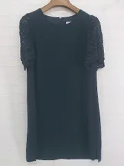 ◇ STUDIOUS ステュディオス レース 半袖 ミニ ワンピース サイズ1 ネイビー レディース P  【中古】 【1211300002857】