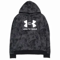 21AW アンダーアーマー UNDER ARMOUR UAライバルフリース フーディー ビッグロゴ プリント 1368932 M ダークグレー ur28 【中古】