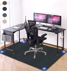 【 限定ブランド】チェアマット 100×140cm 椅子 マット WEIDUOYI 床保護マット pcチェア マット デスクマット 椅子 厚さ4 mm 椅子の下に敷くマットキズ防止 凹み防止 床保護シートズレない 滑り止め 丸洗い可能セルフ粘着 (ブラック)
