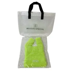 未使用品  MAISON SPECIAL メゾンスペシャル Glitter Knit Mini Hand Bag ラメニットミニバッグ ミニトートバッグ ライム 起毛 ファー ショッパー付きのサムネイル