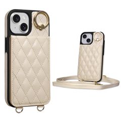 【数量限定】キルティング いphone 手帳型ケース 15 15 アイホン 15 ストラップ 用 用 スタンド 肩掛け ショルダー カード収納 iPhone15 斜め掛け 首掛け カードケース PUレザー 手帳型 マグネット 可愛い 背面 チェック柄 ケース 