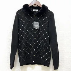 #wnc インゲボルグ INGEBORG カーディガン 11 黒 ニット パール ラビットファー ラム アンゴラ混 タグ付き 美品 レディース [903168]のサムネイル