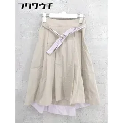 ◇ ◎ Fabulous Angela ファビュラスアンジェラ ウエストリボン付き 膝下丈 フレア スカート サイズF ベージュ系 レディース 【中古】 【1102010009628】