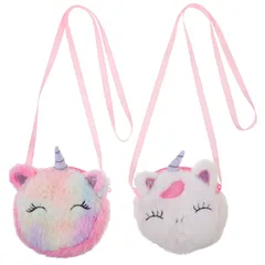 【人気商品】ホワイト 園児 幼稚園 小学校 小学生 女子 女児 児童 子供 手作り ポケット ２個セット クリップ 移動ポーチ 付けポケット 取り付けポケット ポケットバッグ 女の子 移動ポケット ユニコーン [MUCKLILY]